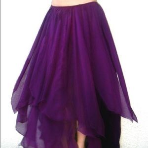 Ameynra Bellydance skirt dark grape-purple chiffon. New